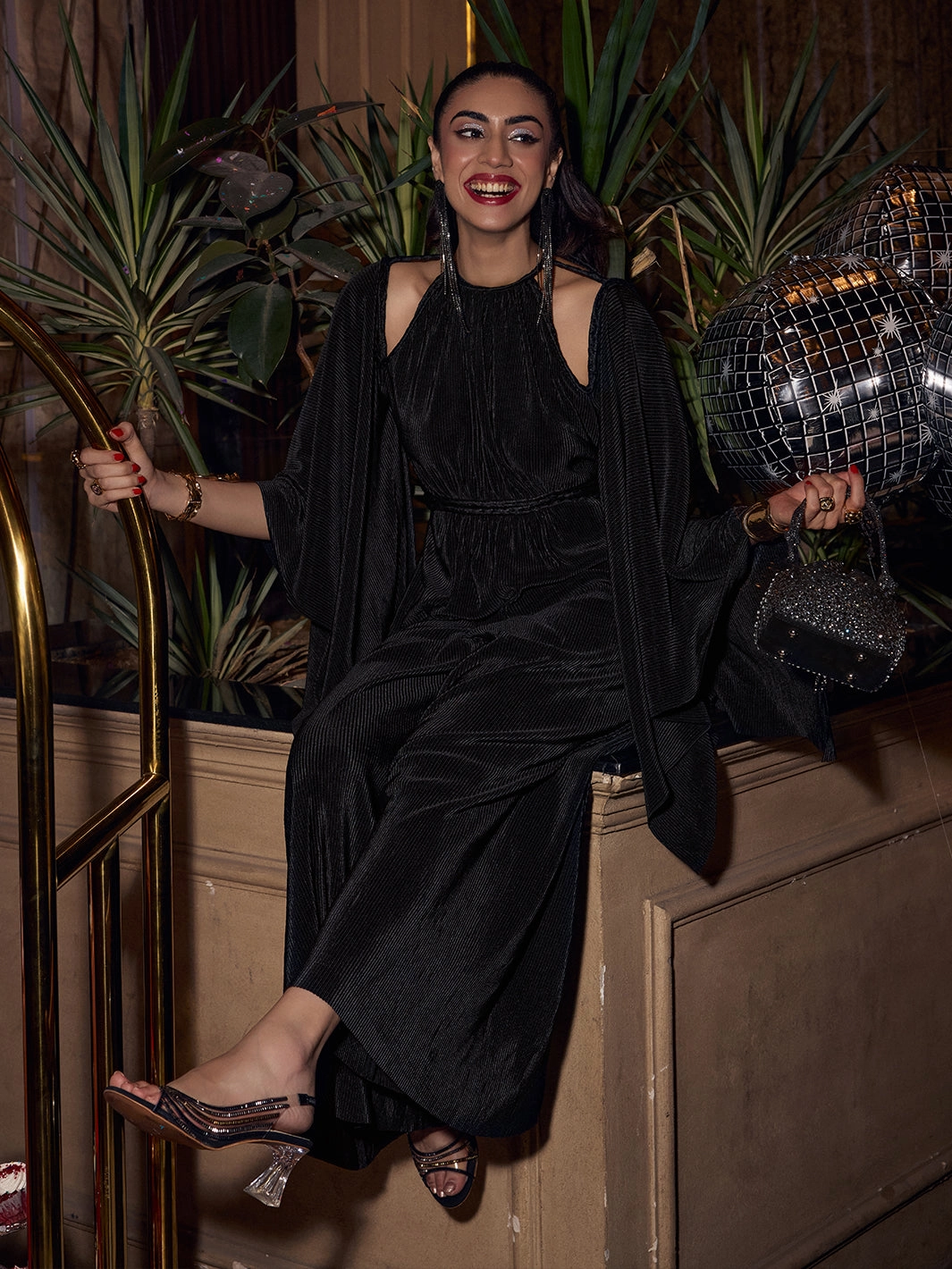 Seeah Pleated Jumpsuit with Braids Chic Design Statement-Print