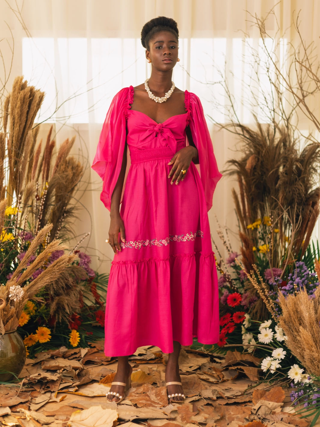 Flattering Wearable Larissa Pink dress