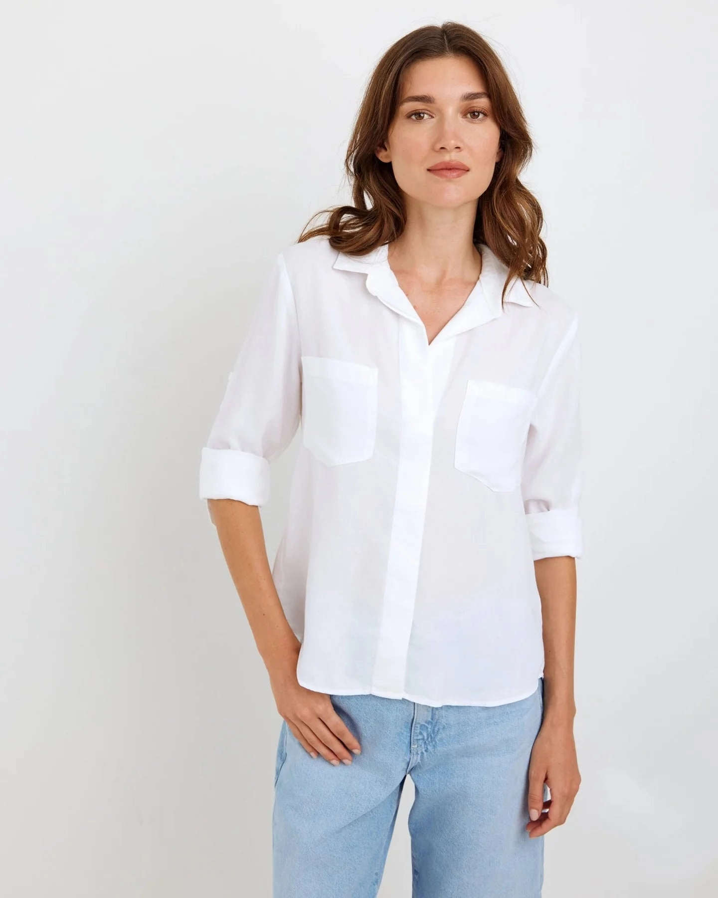 Breathable Construction Ribbed Trim Details SPLIT BACK BUTTON DOWN SHIRT