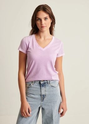 summer shorts SHORT SLEEVE PIMA CLASSIC REVERSE SPRAY V-NECK TEE