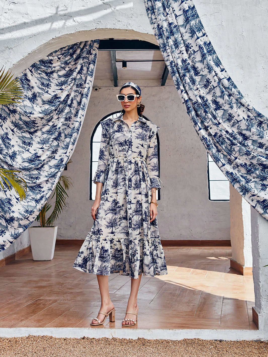 Sicily Midi Dress Side-Slit Smooth Design