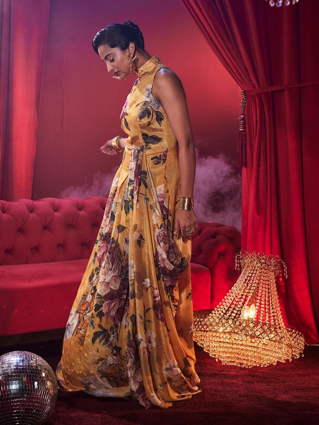 Convertible-Style Chic boho dress Signora Floral Drape Gown