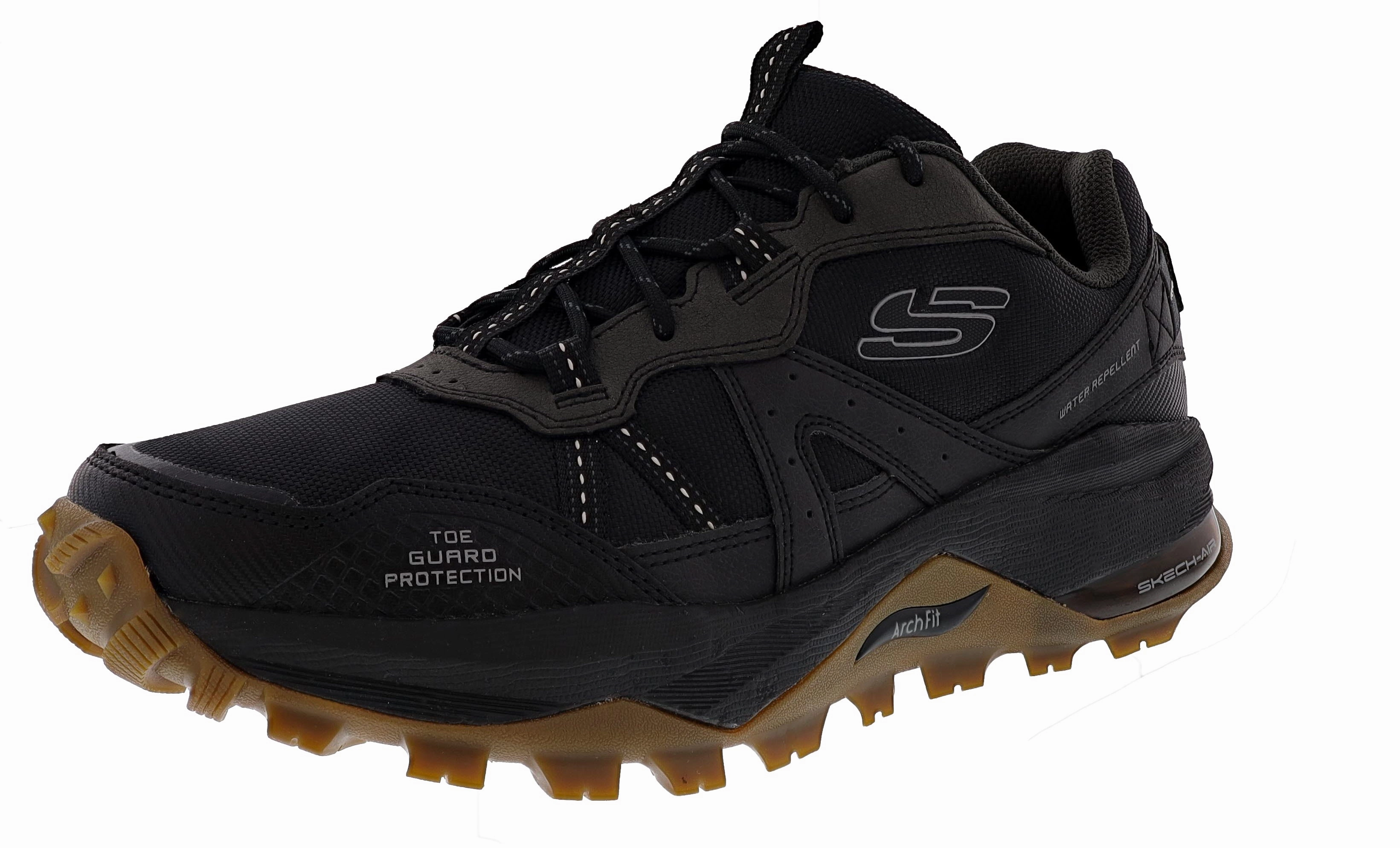 Enhanced Toe Protection performance - design shoes Skechers Men's Arch Fit Trail Air Water Repellent Trail Running Shoes