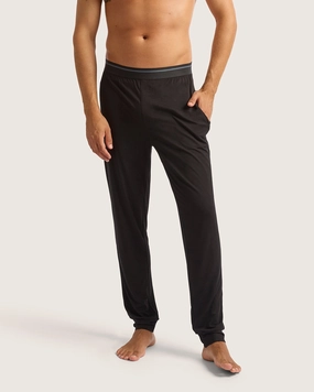 Mom Soft Men's Cuffed Sleep Pants - Black