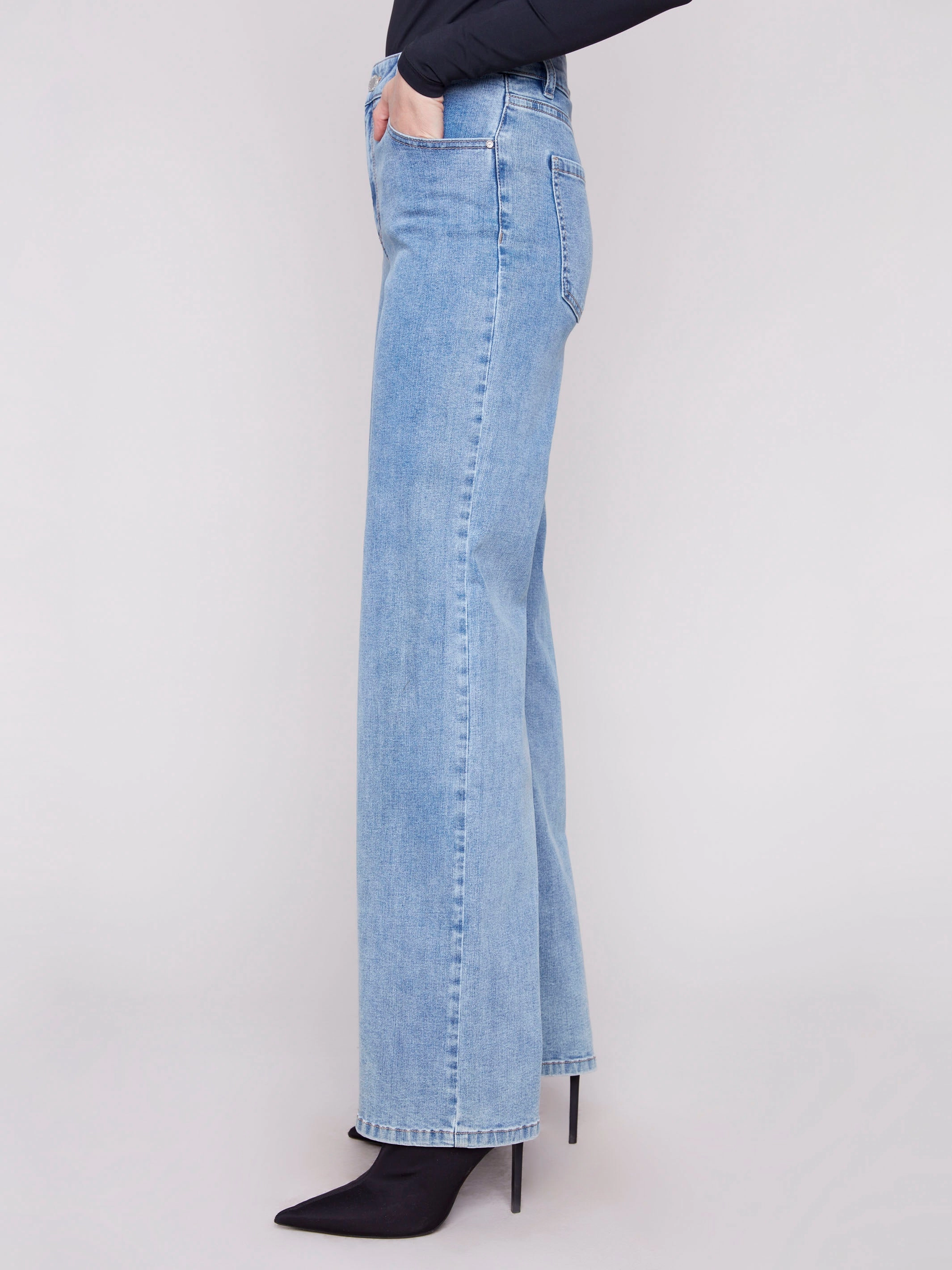 Perfect Length Chloe Wide Leg Jeans - Light Blue
