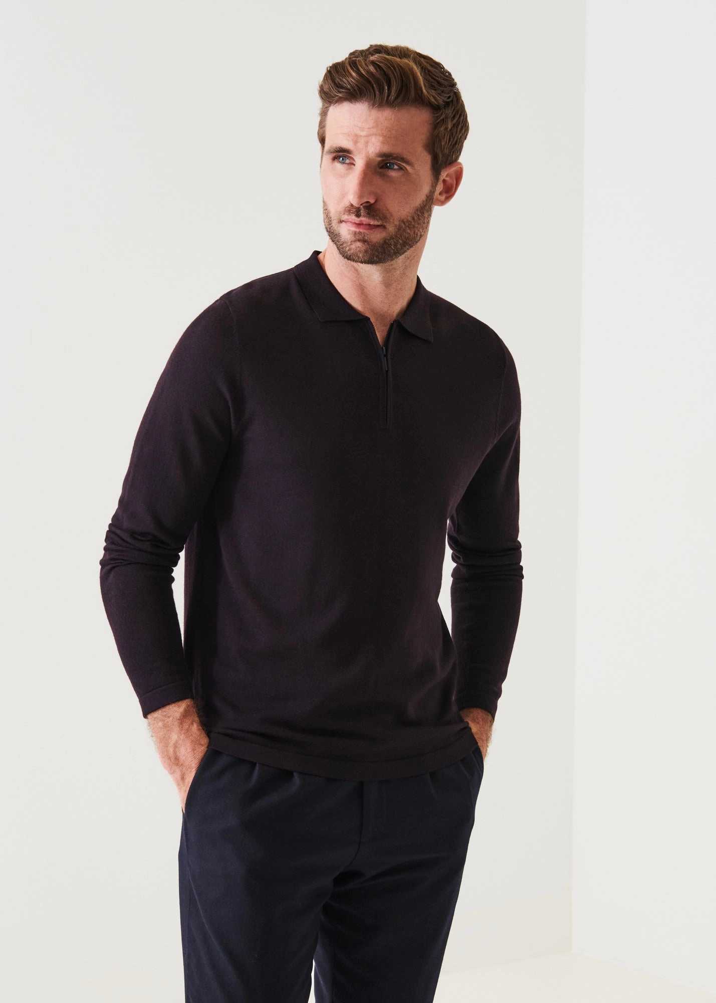 Thermal Regulation Technology 14GG XFINE MERINO 1/4 ZIP POLO