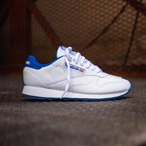 Mens Reebok Classic Leather (White/Blue) Stable Heel