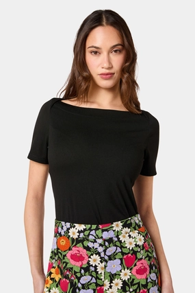 Classic Boat Neck Tee Compact Stitching