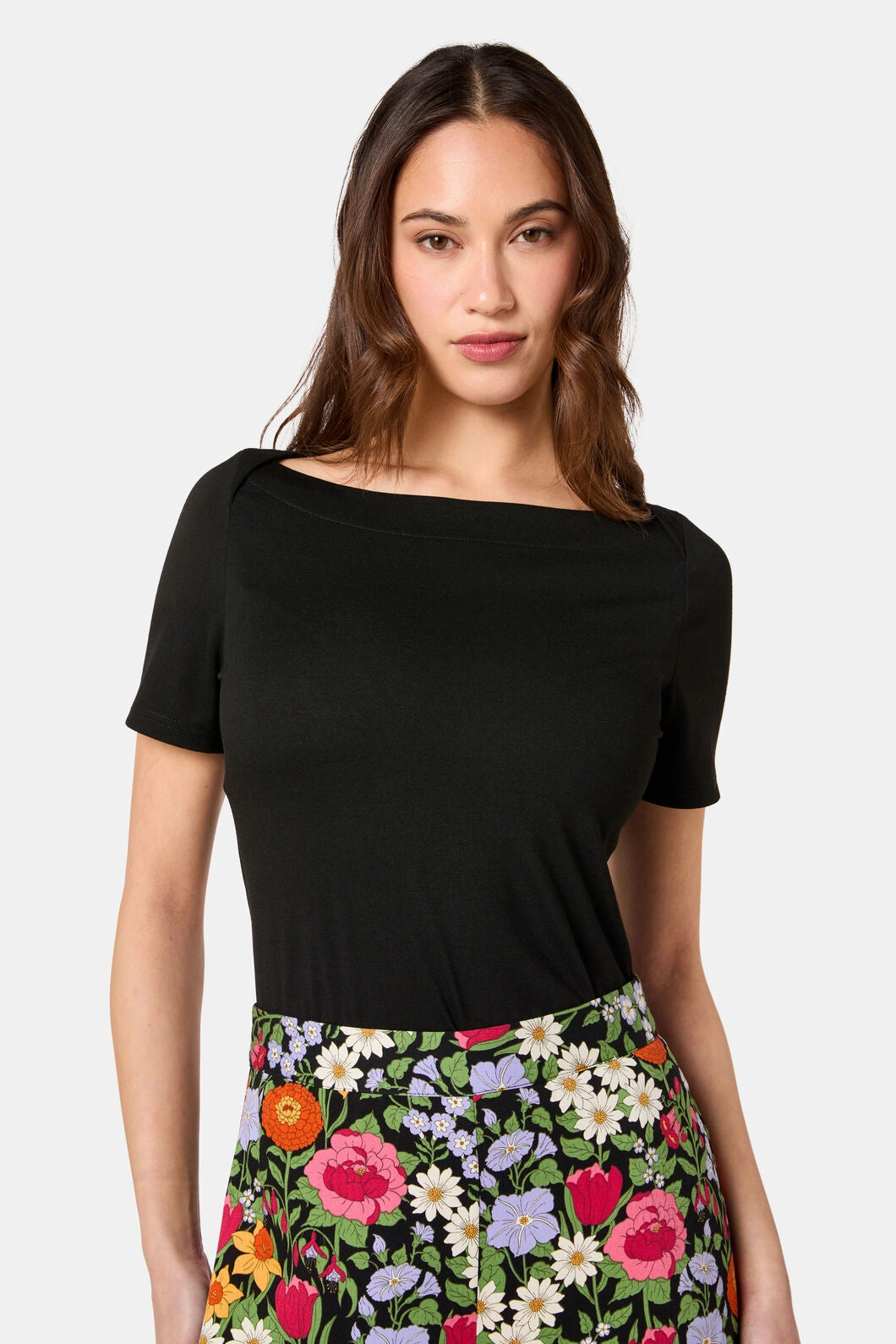 Classic Boat Neck Tee Compact Stitching