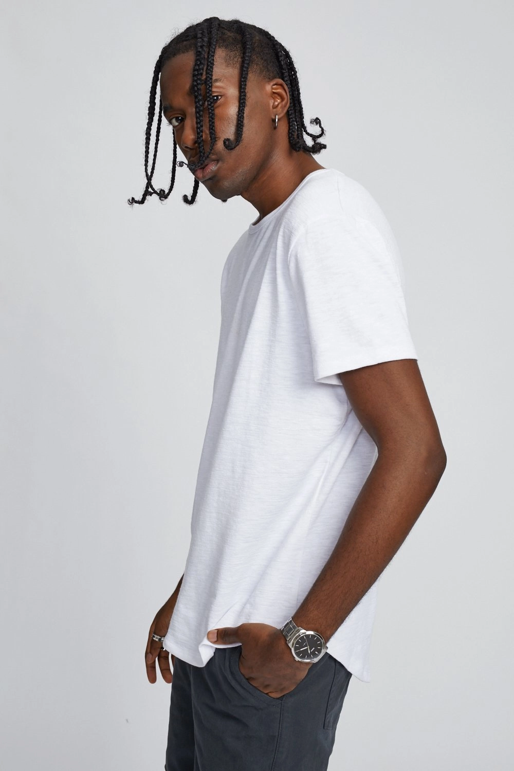 Run Core Office Glam SLUB HI LO TEE