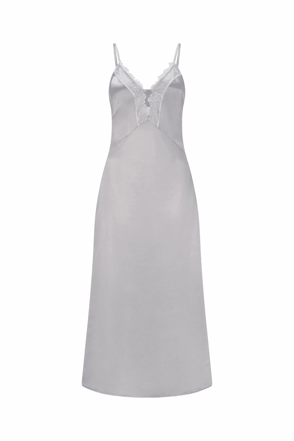 Soft Texture Lounge Fit CURAAE Camellia Midi Dress in Silver