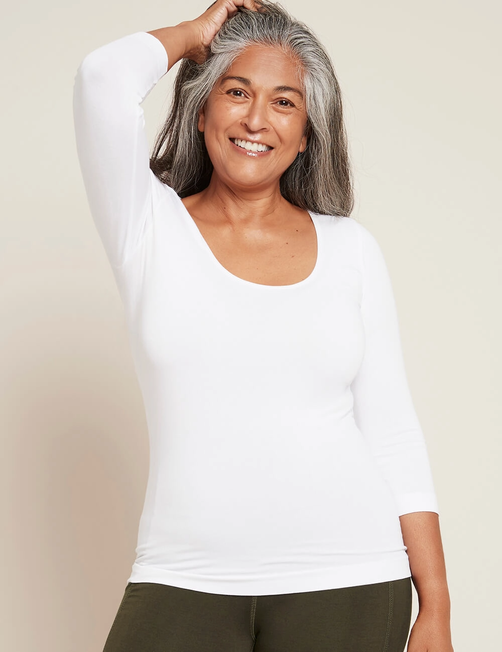 Holiday Glow ThermalRegulation 3/4 Sleeve Top - White