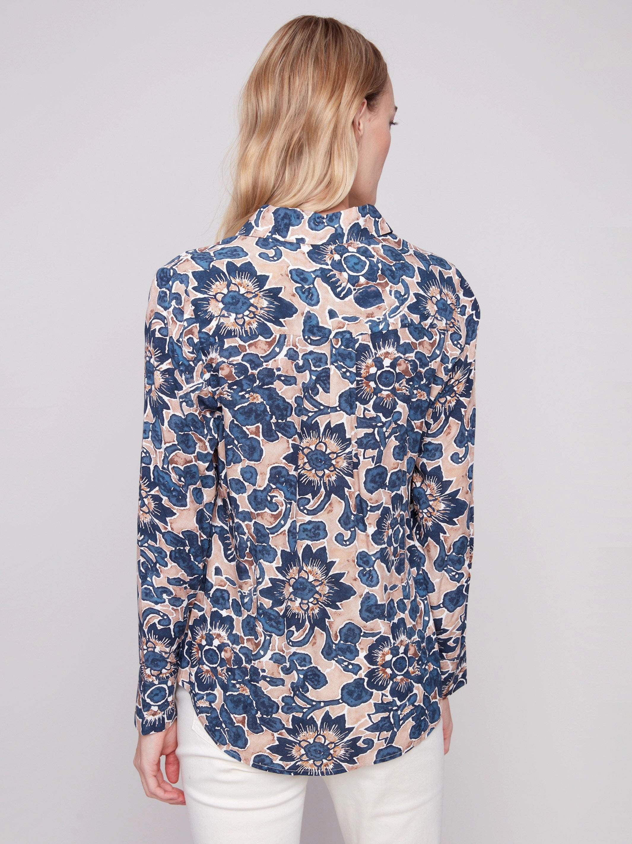 Printed Button-Up Shirt - Cavolo Light Reflective Trim