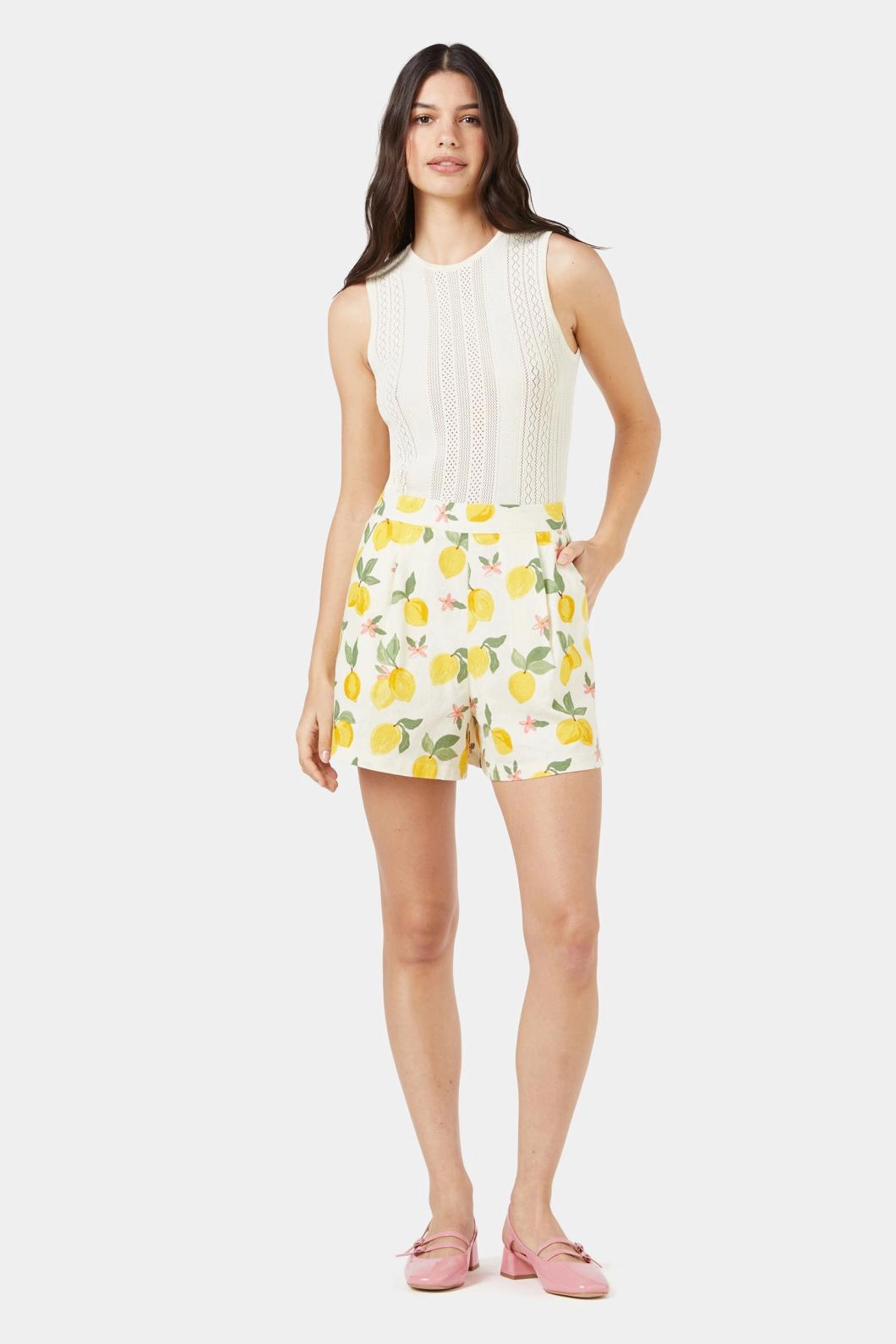 Hidden Zipper Lemon Shorts