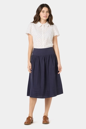 Classic Comfort Textured Surface Lexi Gathered Yoke Skirt