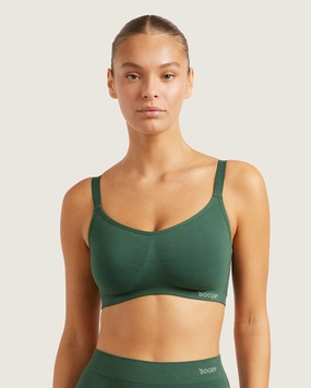 Spandex tall size Full Bust Wireless Bra - Emerald Green