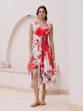 Modern Finish Occasion Ready Daily Wrap Asymmetric Maxi Dress