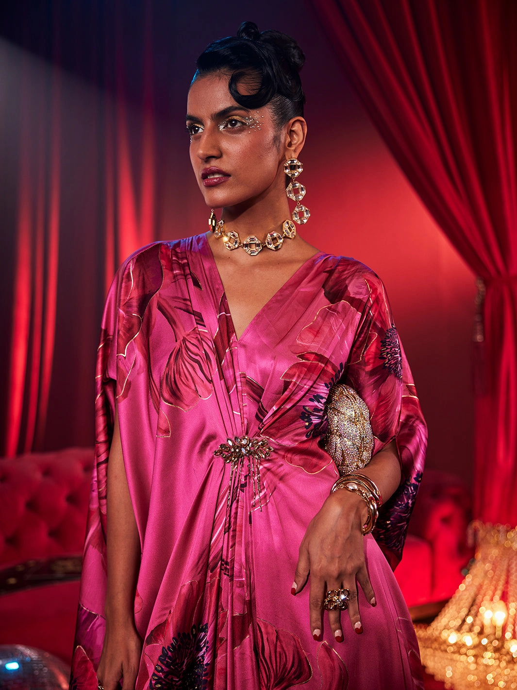 Modern Layering Diva Poppy Print Kaftan