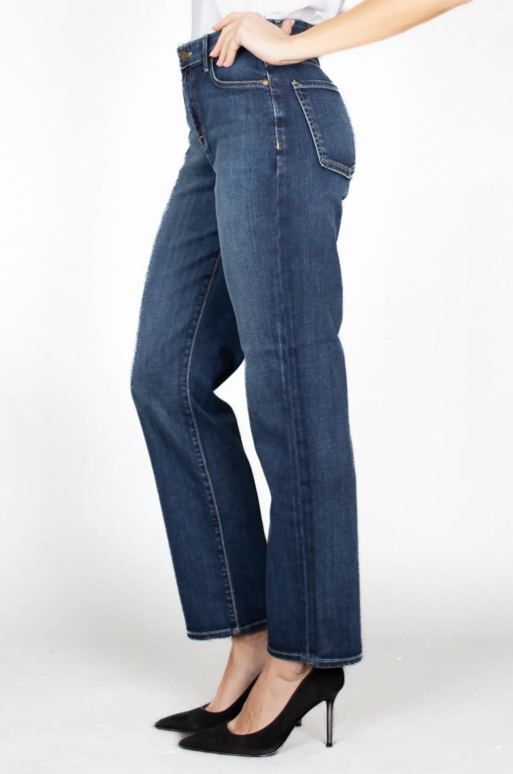 BROOKE HIGH RISE STRAIGHT IN SOLE BLUE Recycled Cotton Blend