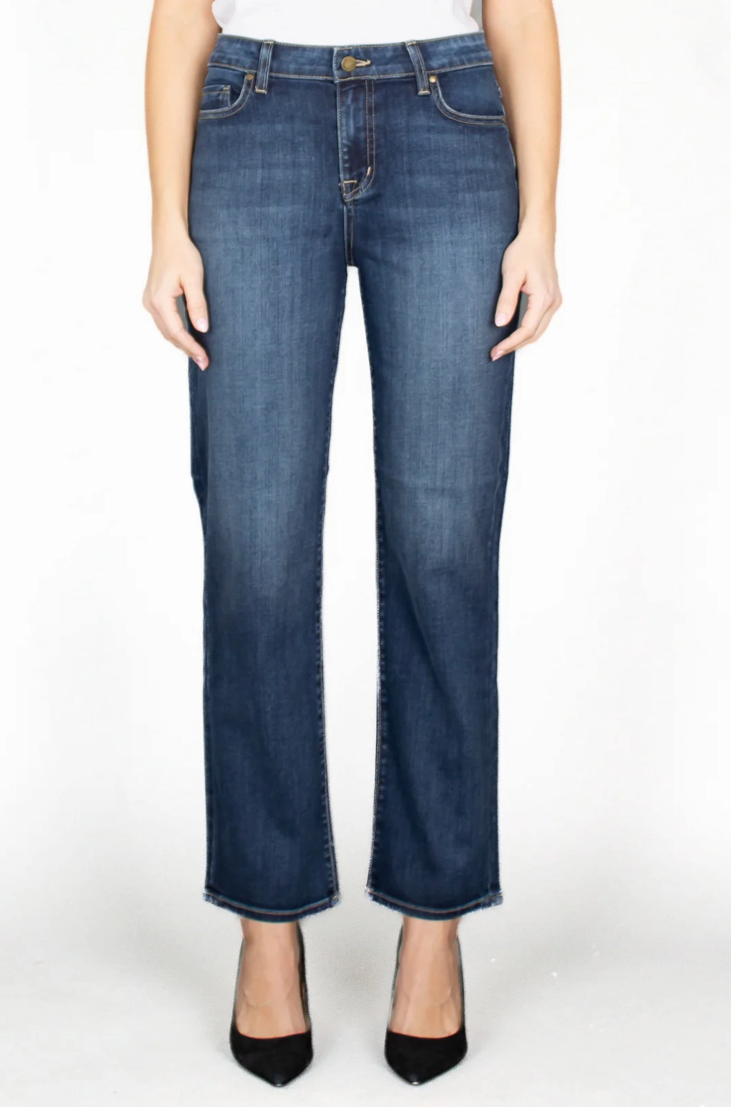 BROOKE HIGH RISE STRAIGHT IN SOLE BLUE Clean Cut Adaptive Stretch Fabric