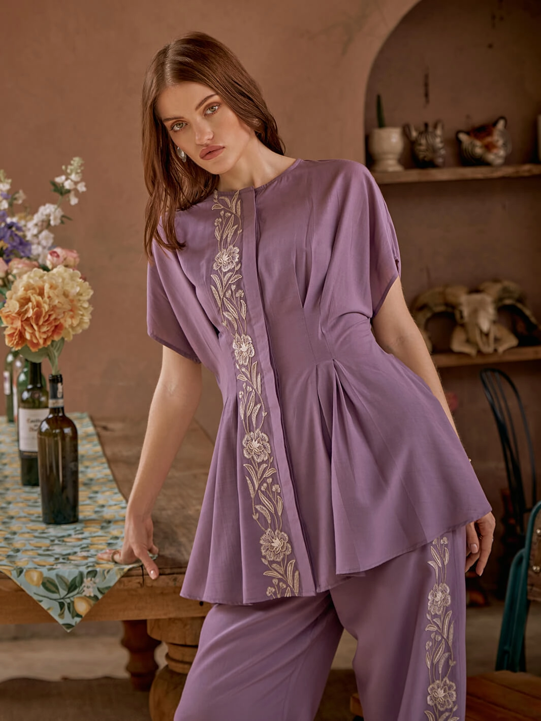 Vibrant patterned dress Polished Mood Liliana pant