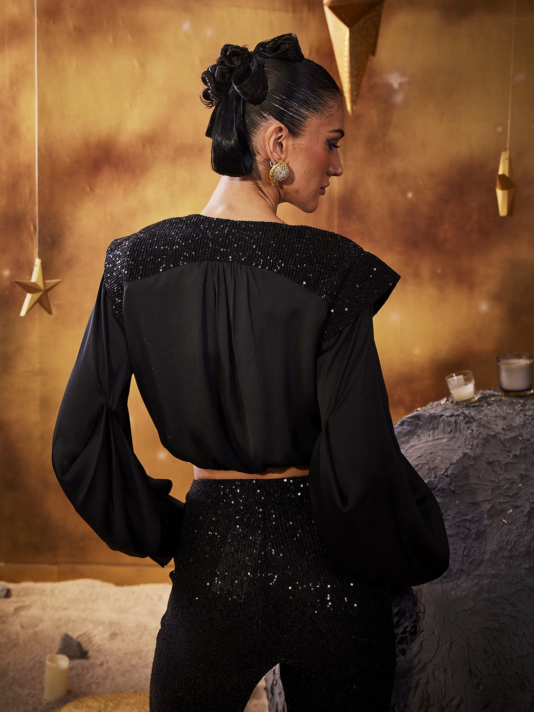 Rose Flush Embroidered-Sleeve SPARK TOP