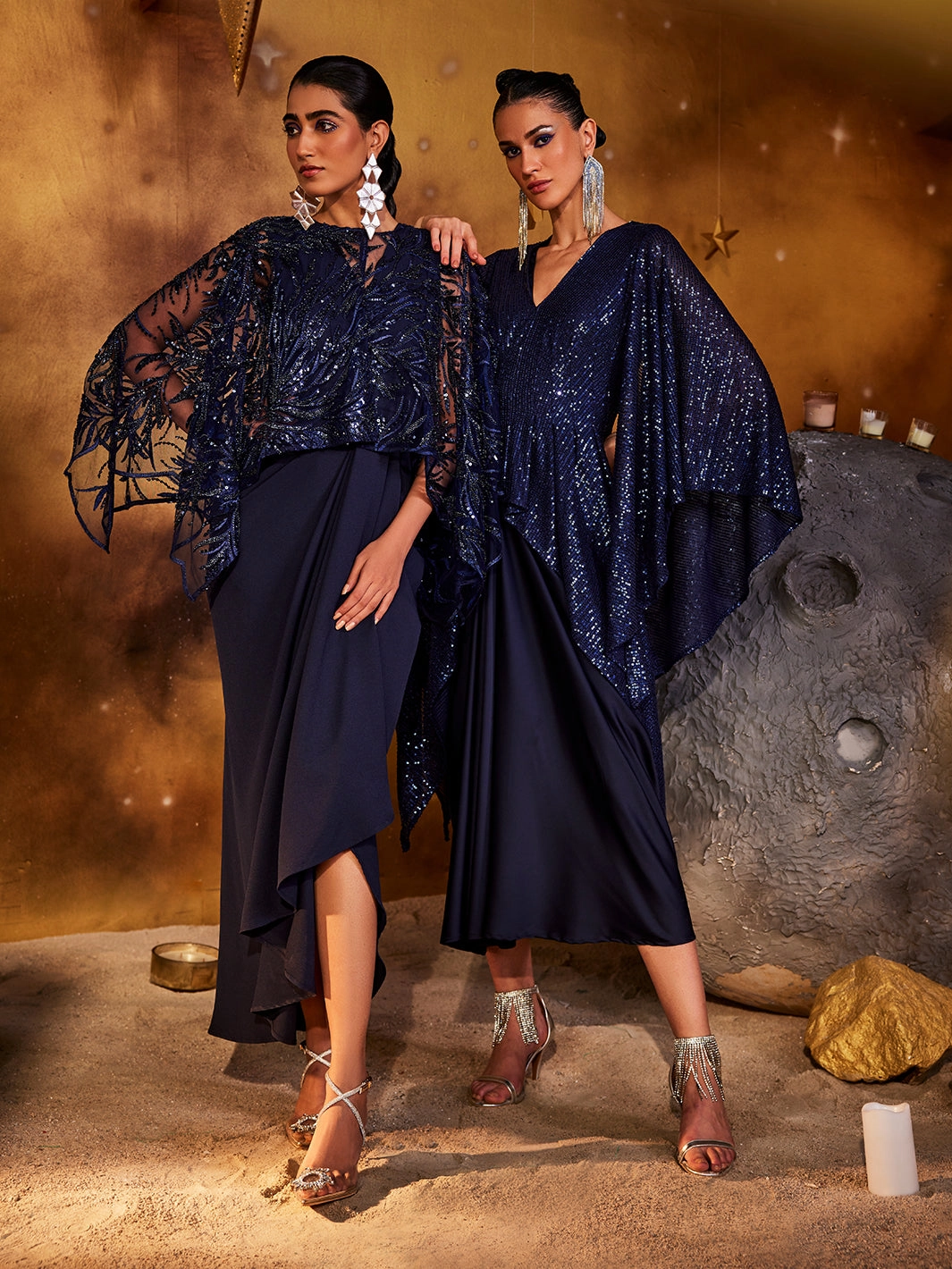 Dark Tones Spartan Pleated Sequin TOP