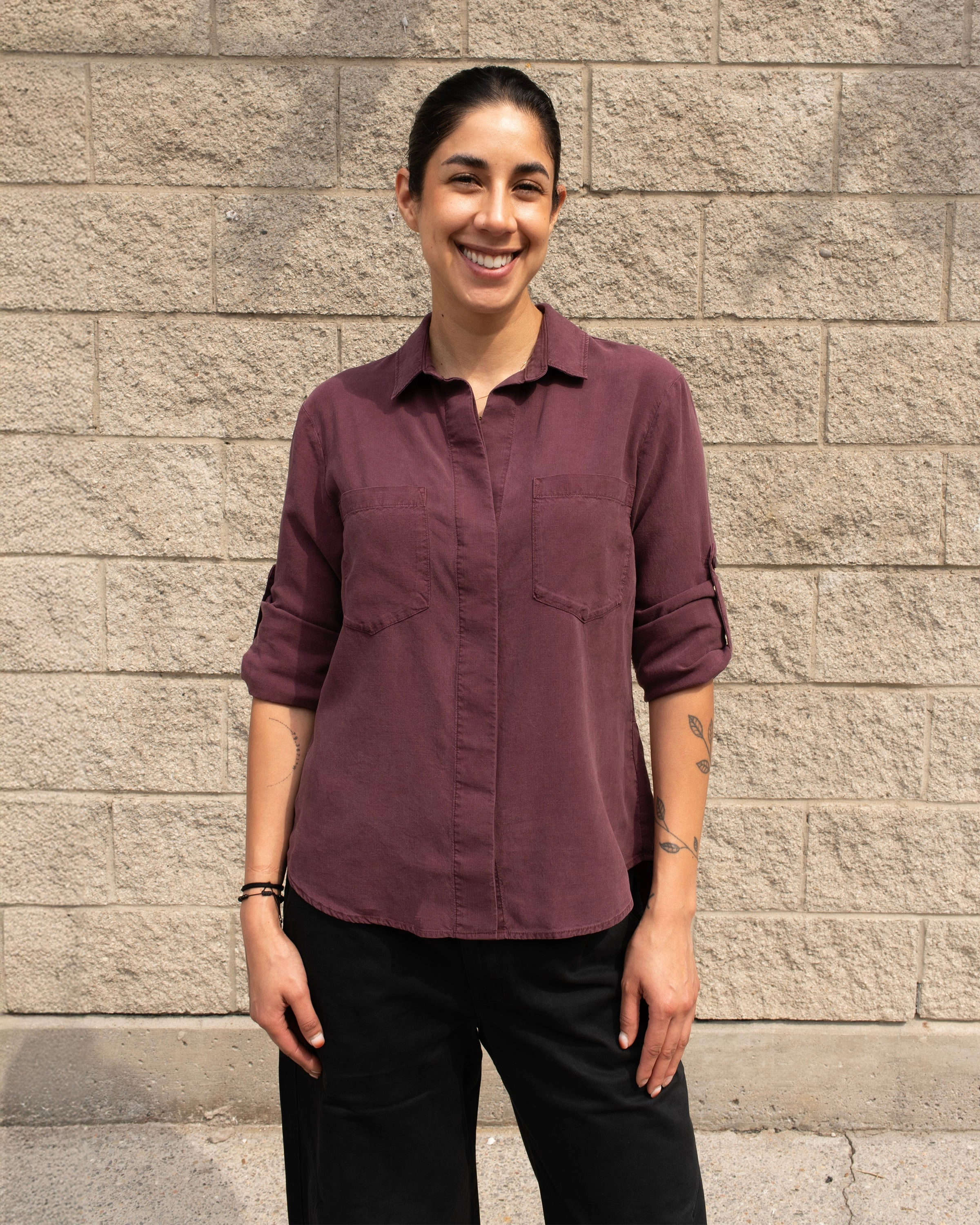 Moon Beam SPLIT BACK BUTTON DOWN SHIRT