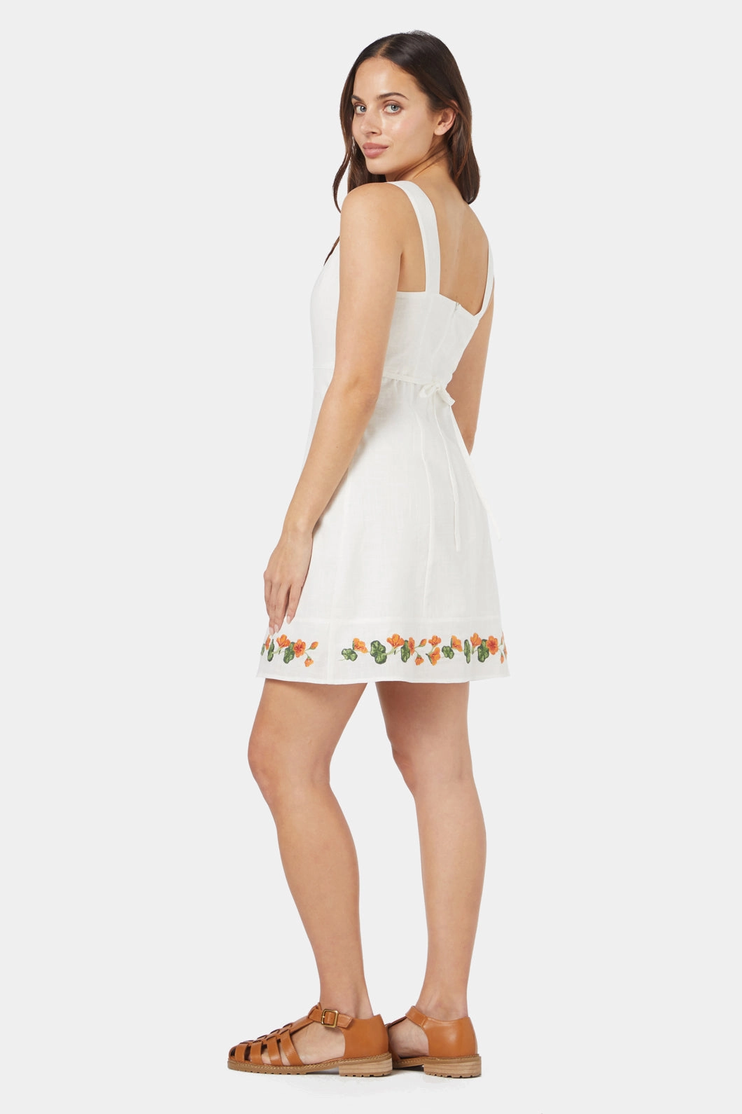 Flattering Waistband Nasturtium Emb Dress