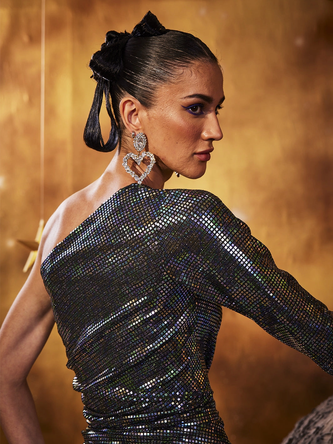 Elegant Charm STAR DUST ONE SHOULDER  DRESS