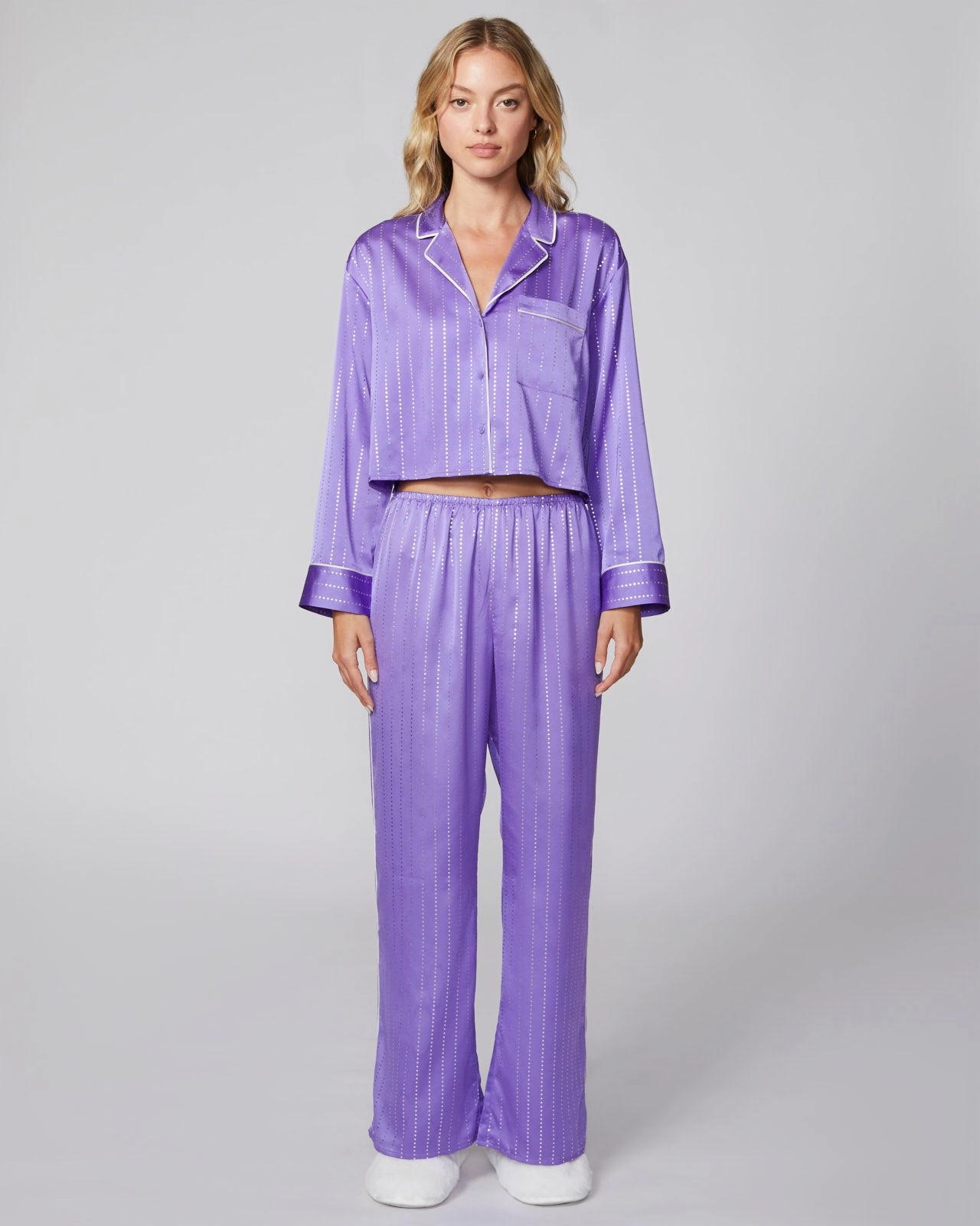 Gloss Fit Versatile Fashion Stardust Satin Sleep Shirt