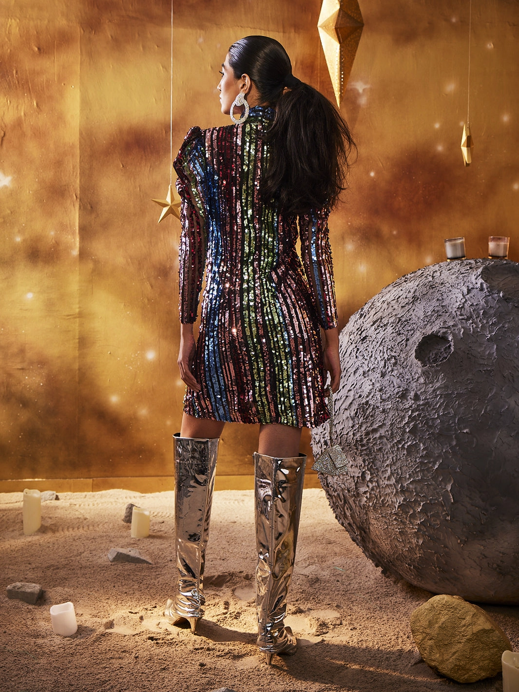 Printed-Fabric Starwars Short Dress