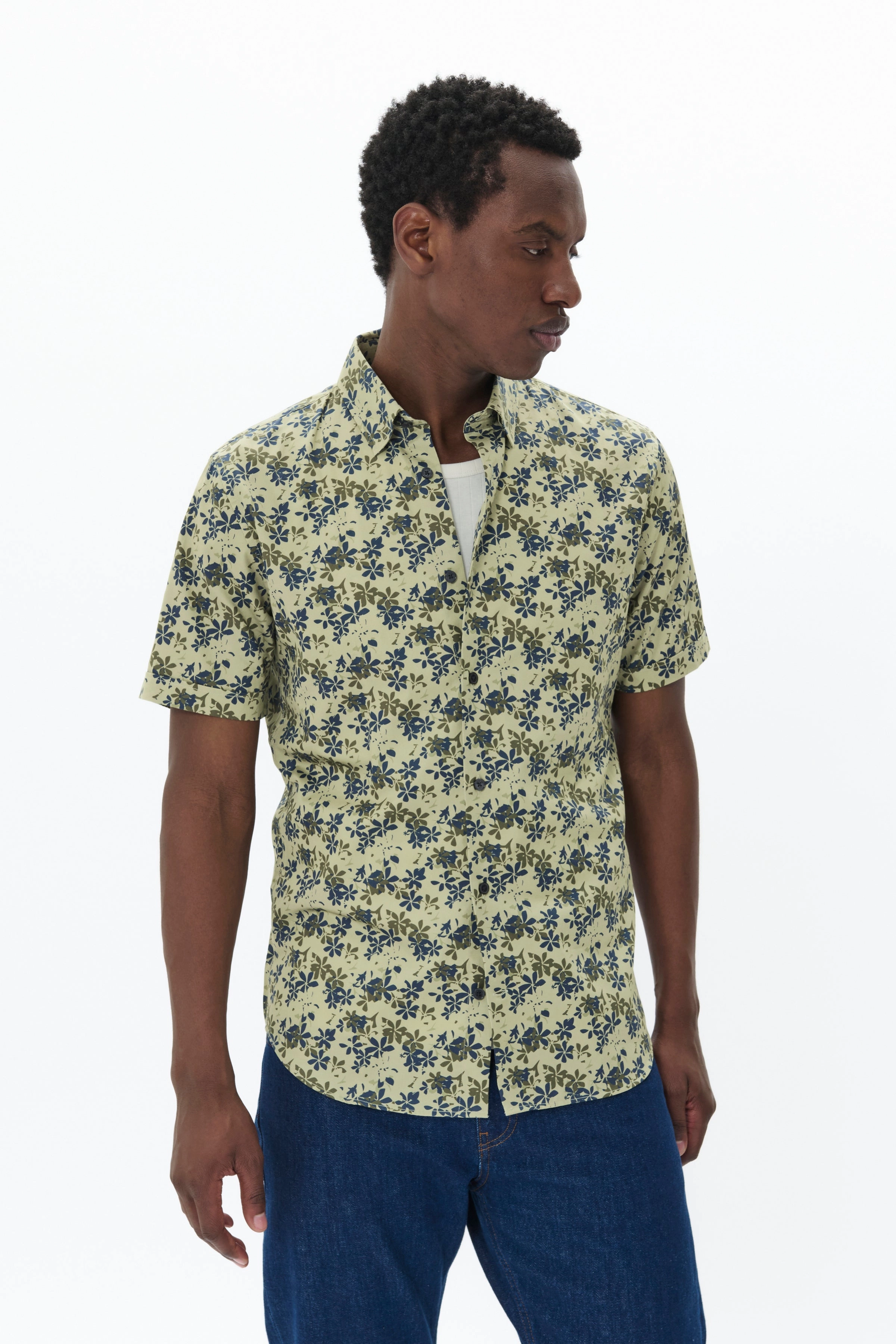 MATROSTOL SHORT SLEEVE BUTTON UP SHIRT Interlock Knit