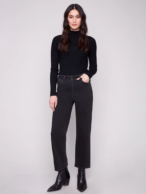 One For All Straight Leg Jeans With Side Studs - Charcoal