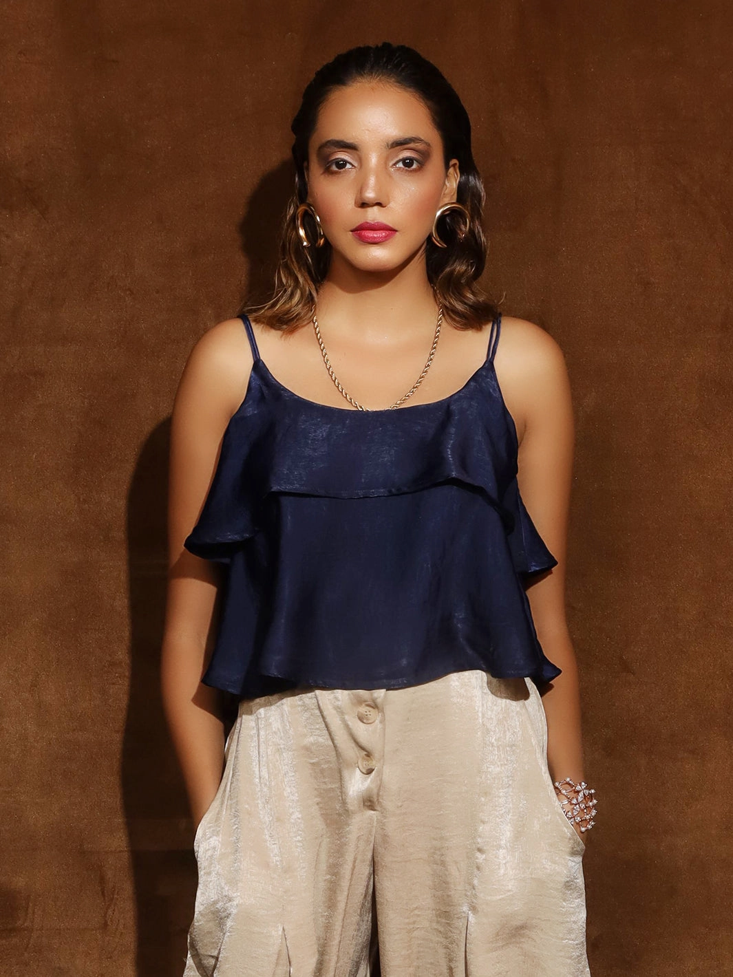 Strappy Blue Gold Top Polished Layer Perfect Layer