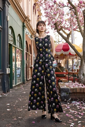 Astrid Rose Wide Leg Pant Water Efficient Wash Process