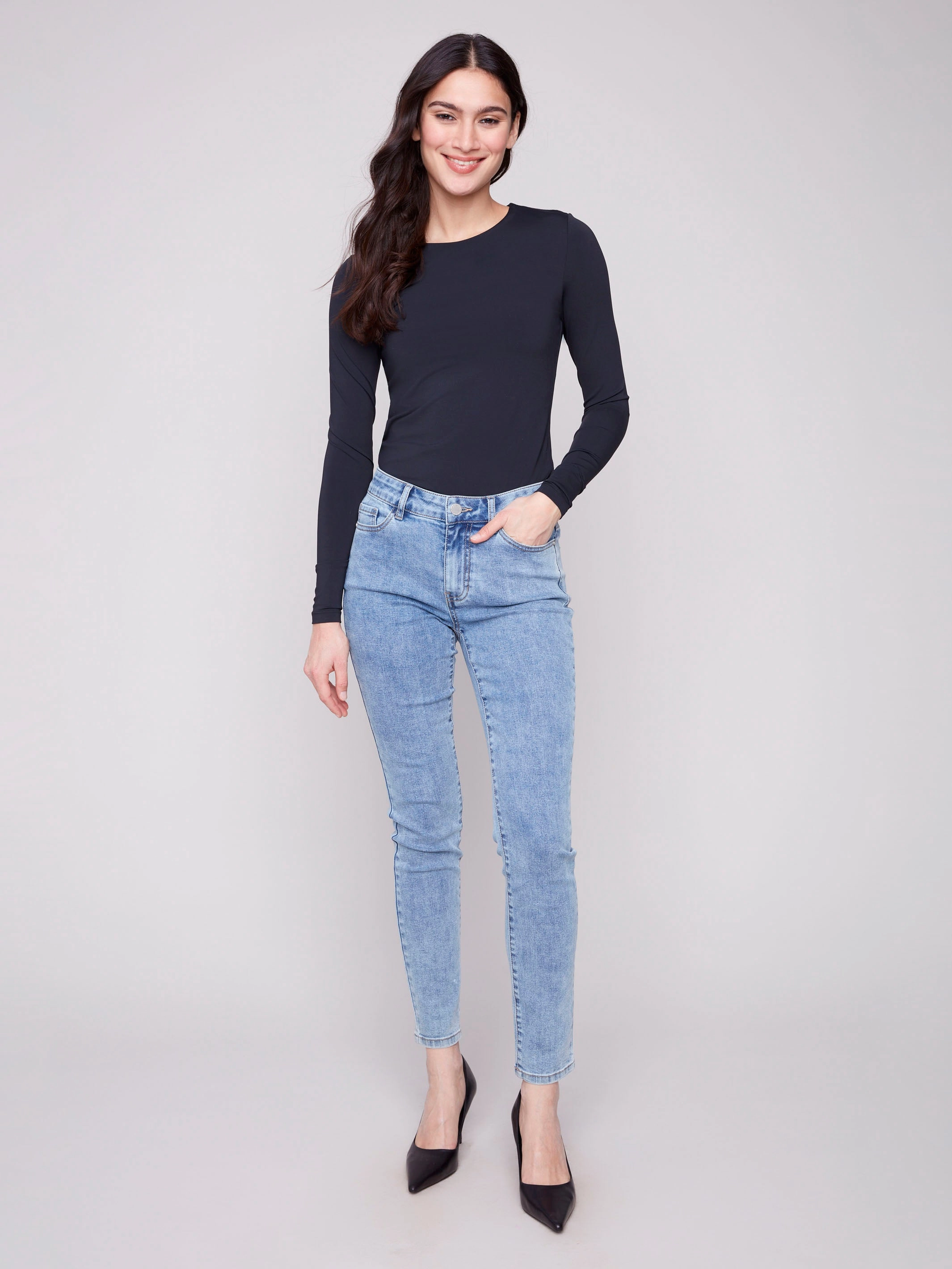 Breathable Lining Go To Look Carine Skinny Jeans - Light Blue