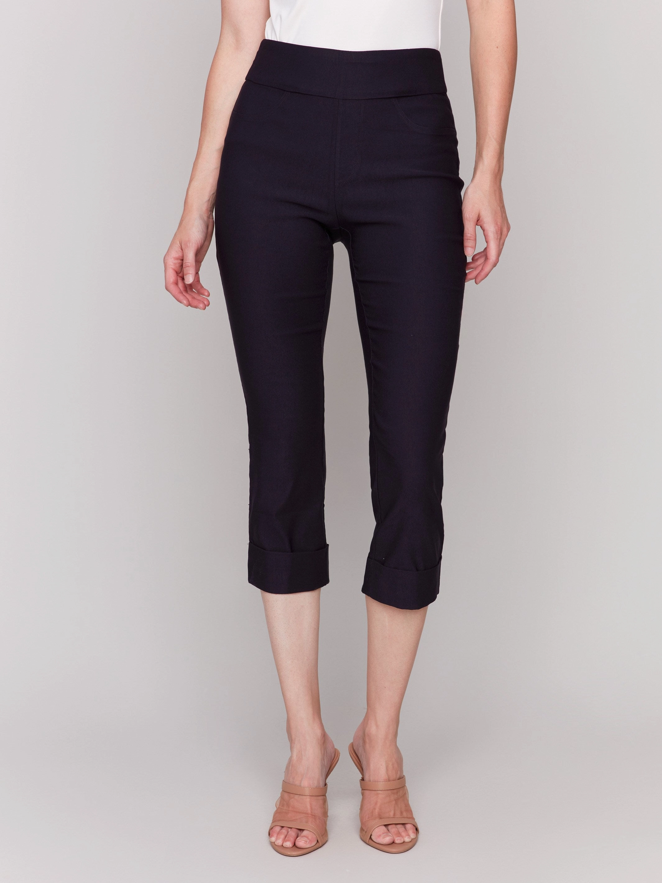 Stretch Pull-On Capri Pants - Black Everyday Comfort Stretch Motion