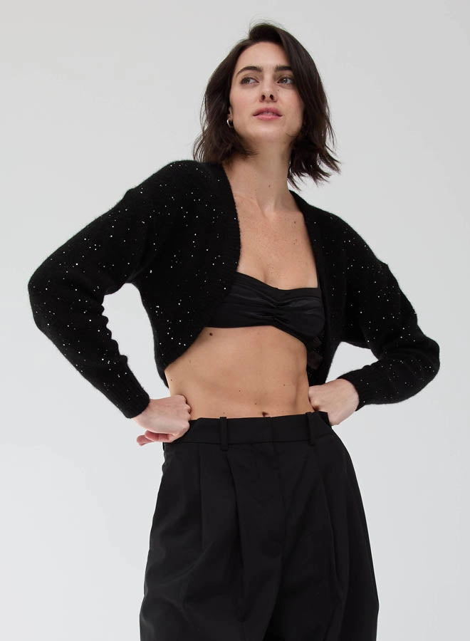 SEQUIN CASHMERE SHRUG HighDensity Weave