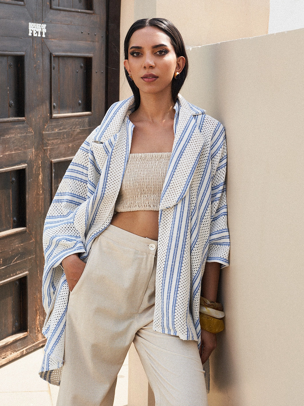 Red-Carpet Stripe Crochet Co-ord Set