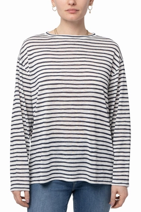 Chic Fit Wardrobe Essential STRIPED LONG SLEEVE JERSEY TOP