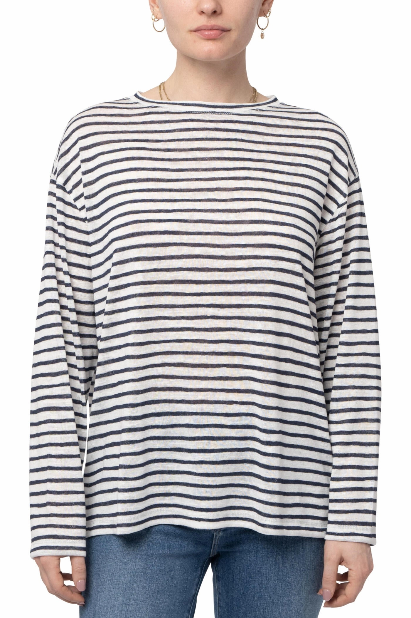 STRIPED LONG SLEEVE JERSEY TOP NonSlipTrim