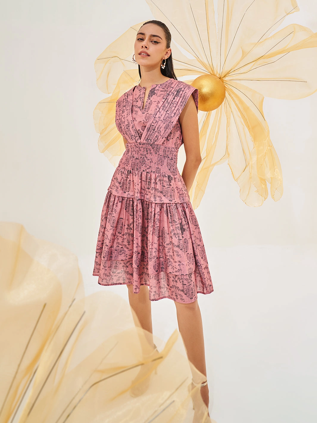 Osaka Dress Neutral Base Fashion-Forward