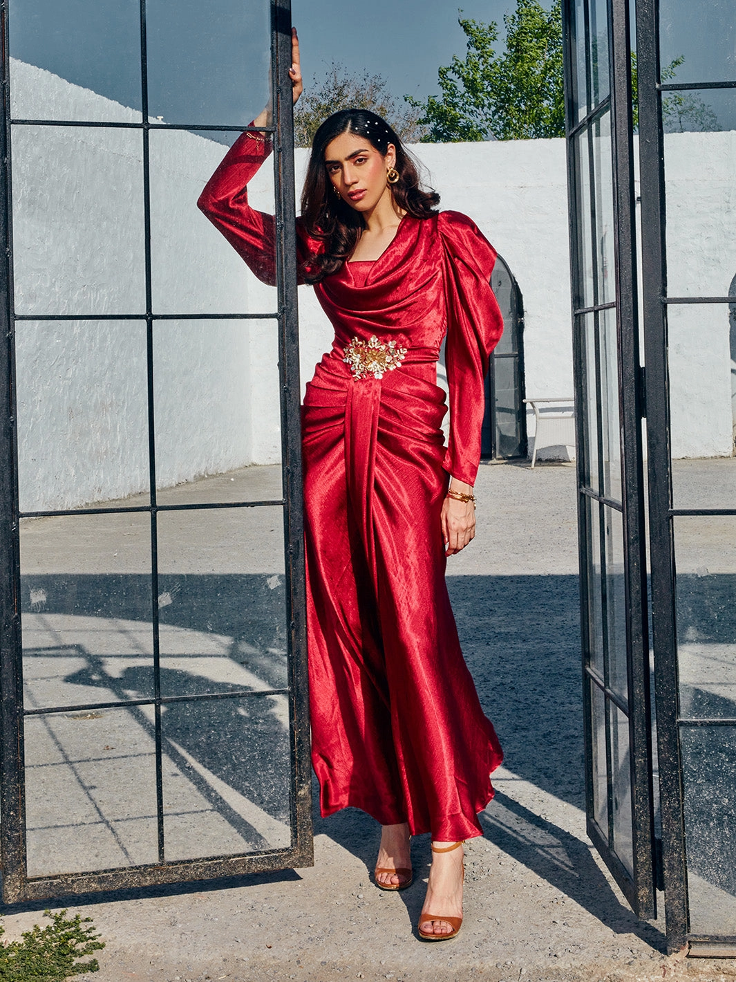 Natural Style RUBY PLEATED GOWN