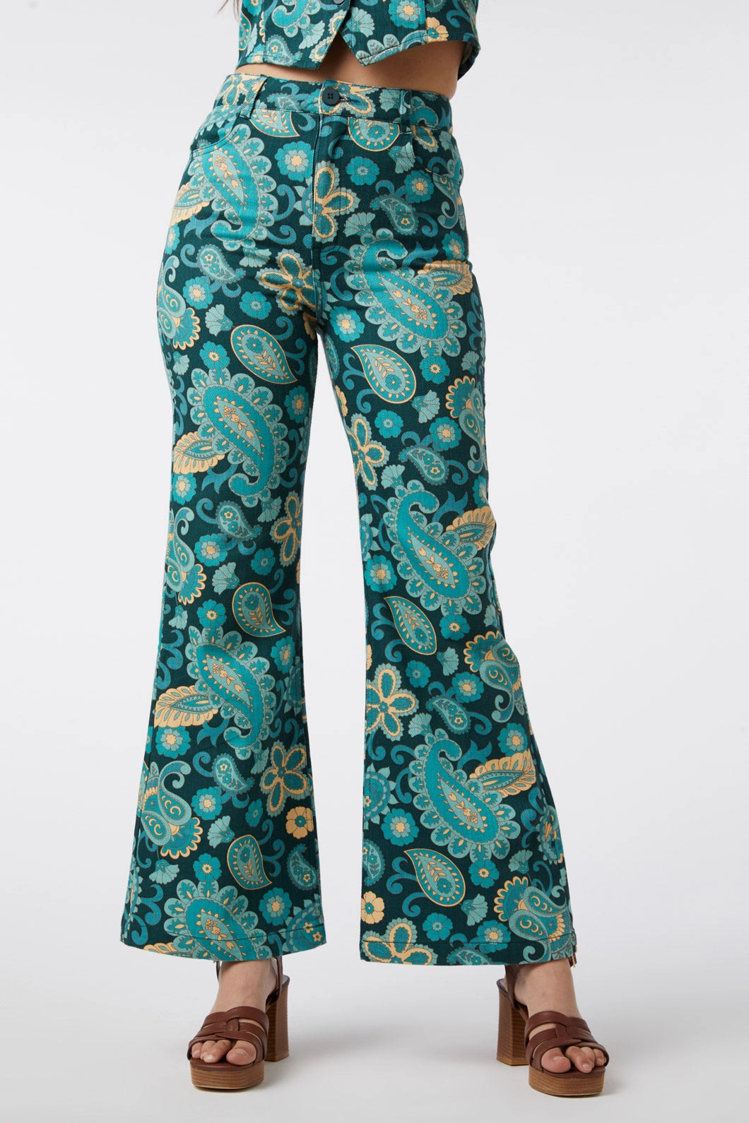 Sunset Paisley Flare Jean Daily Wear Summer Vibes Music Event