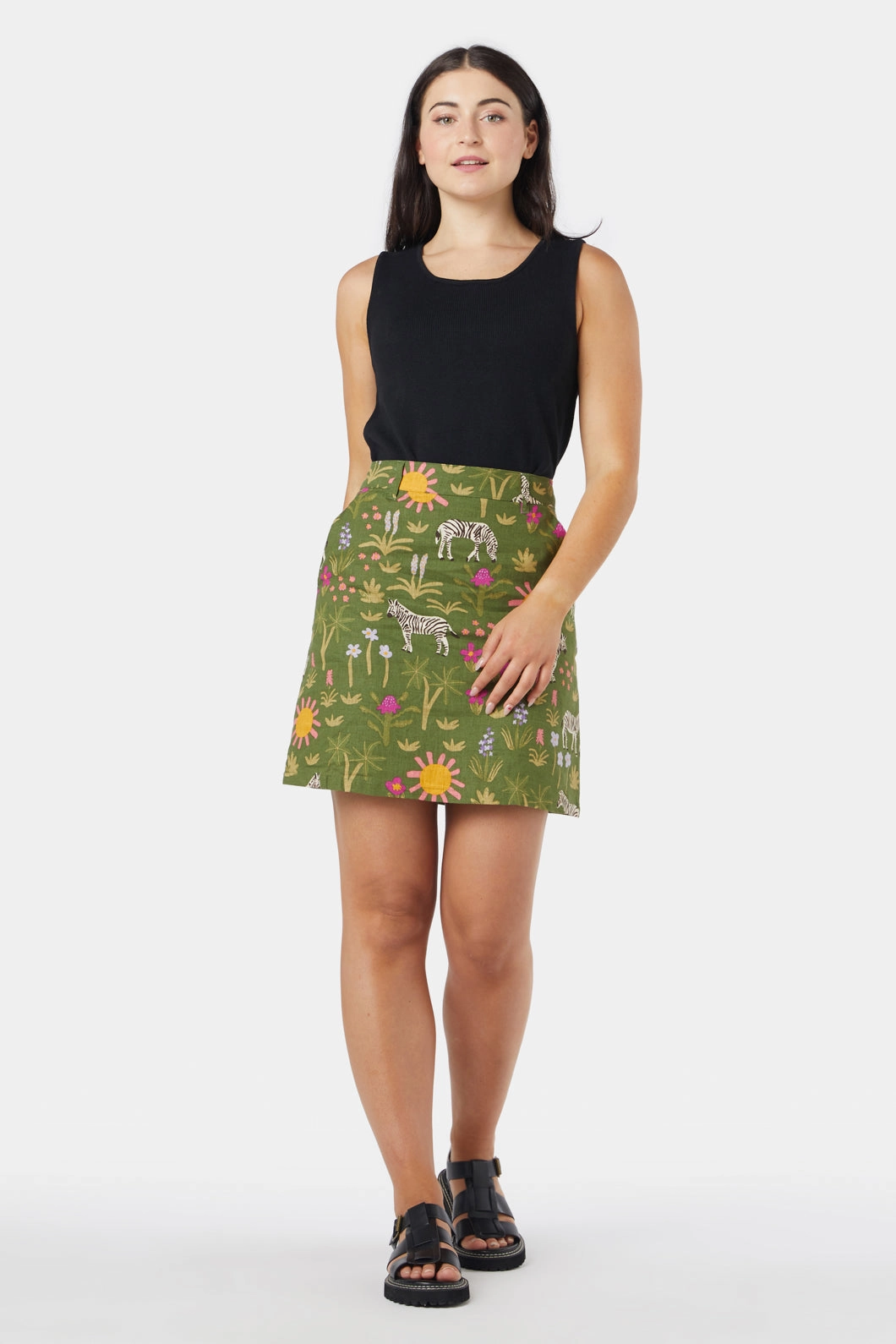 Sunshine Zebra Skirt slim fit