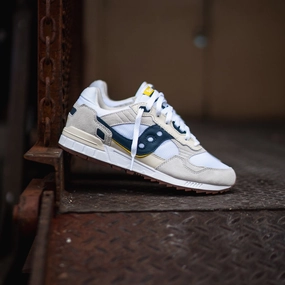 Zero Drop Platforms Mens Saucony Shadow 5000 (White/Navy)
