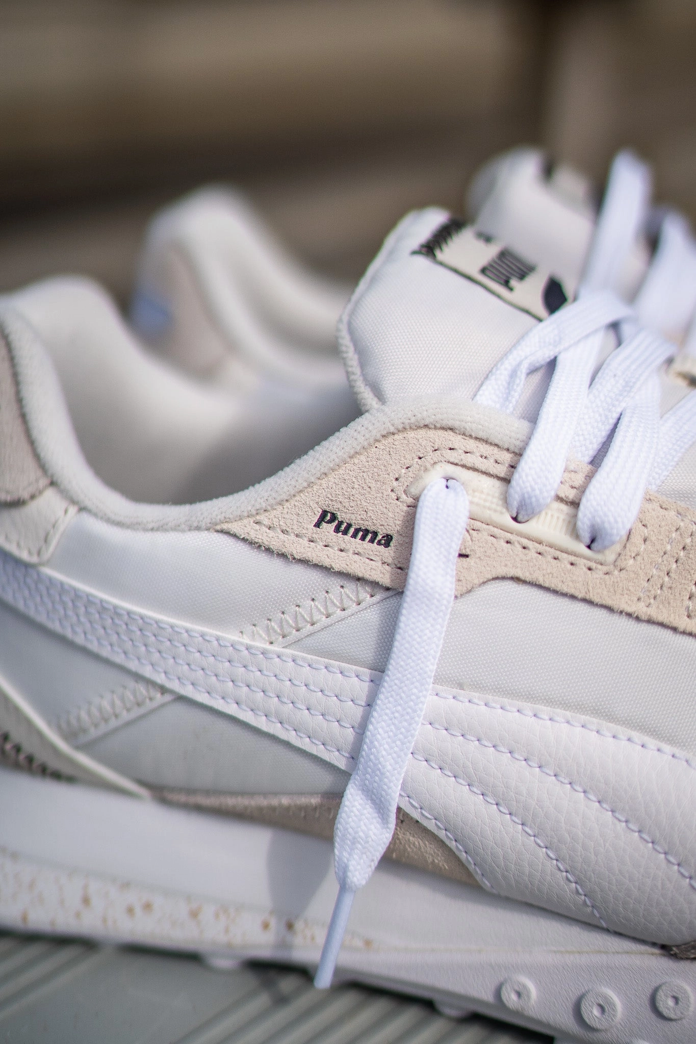 High Rebound Outsole Mens Puma Blacktop Rider (Warm White)