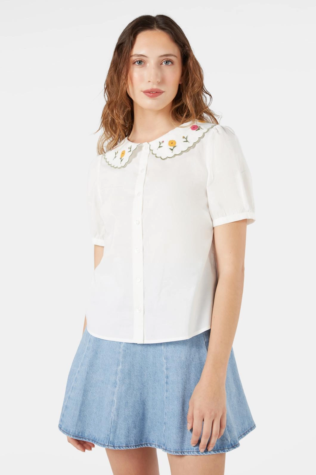 Marie Fleur Emb Blouse MinimalistCut
