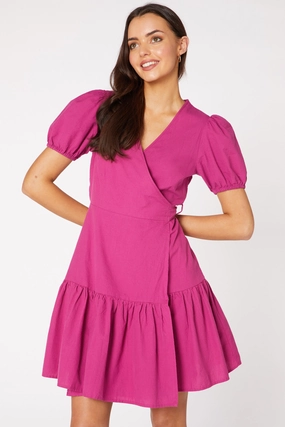 Sylvia Wrap Dress Sleek Appearance Feminine full-length gown